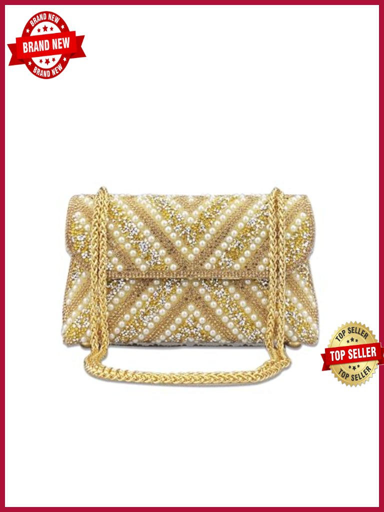 Glitter Rhinestone Clutch Evening Shoulder Bag With Chain